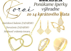 Novoročné zľavy na zlaté šperky Korai